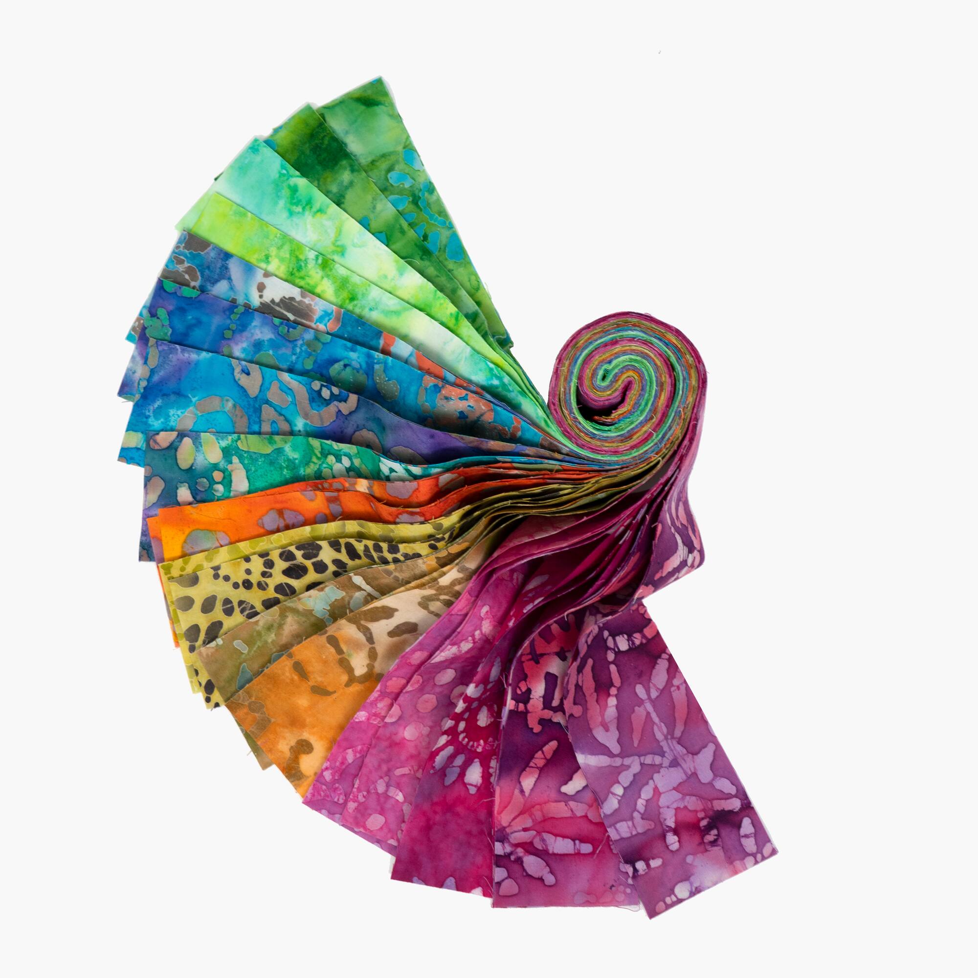 SINGER Handmade Rainbow Batik Cotton Print Jelly Roll